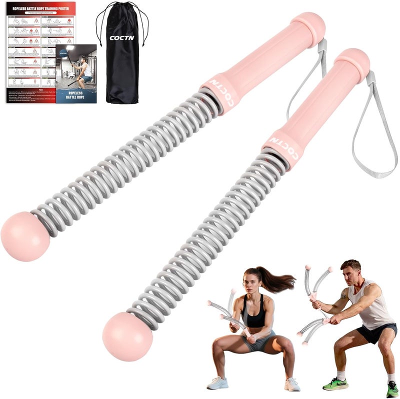 COCTN Weighted Ropeless Battle Ropes, Heavy Duty Portable Cordless Battle Ropes for Home Gym with Poster, Workout Exercise Rope for Strength Building, HIIT and Low-Impact Aerobic Training for Men & Women - Image 1